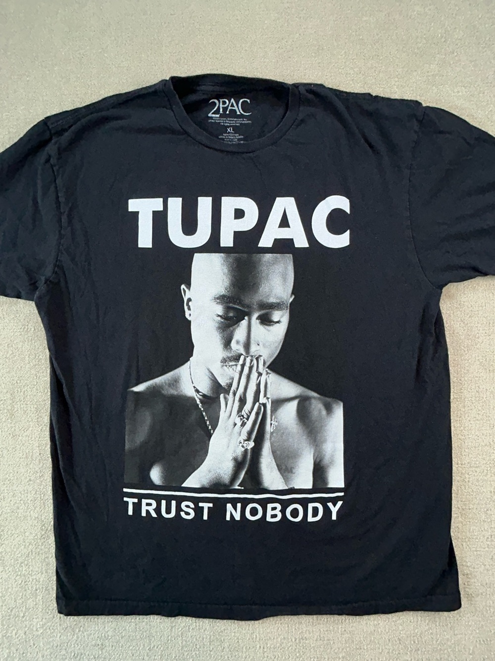 Tupac Trust Nobody 2Pac Black T-Shirt Mens XL